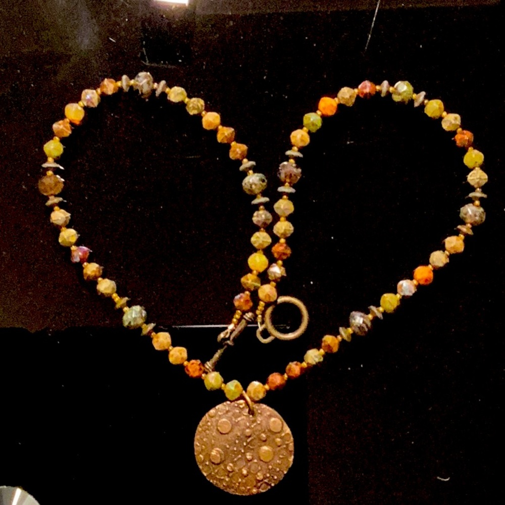 Czech beads - natural stone and bronze